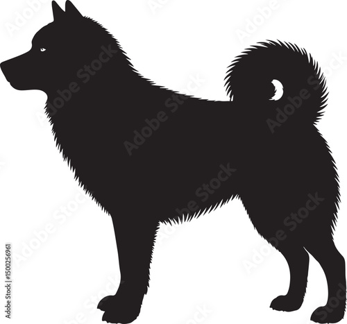 Yakutian Laika Silhouette Side View Single Icon