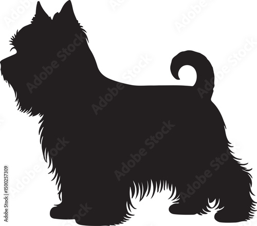 Yorkshire Terrier Silhouette Side View Single Icon