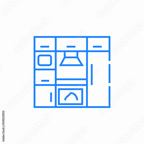 kitchen cabinets icon sign vector
