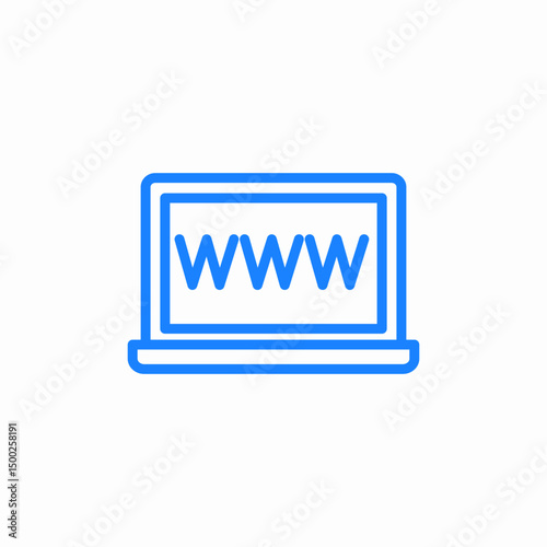 laptop browser icon sign vector