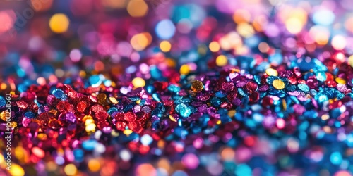 Vibrant confetti of multicolored glitter