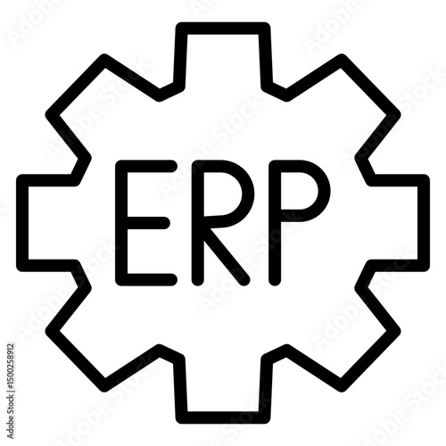 Enterprise Resource Planning (ERP) Vector Line Icon Design