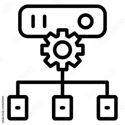 Network Load Balancer Vector Line Icon Design