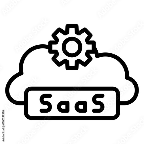 SaaS Subscription Management Vector Line Icon Design photo