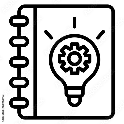 IT Knowledge Base Vector Line Icon Design