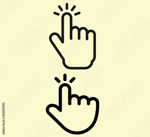 Two hands pointing clicking gesture touch interaction symbol