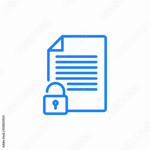 secure document icon sign vector