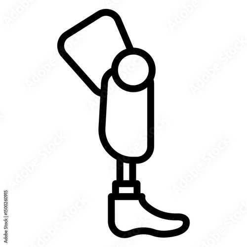 AI-Powered Bionic Limbs Vector Line Icon Design
