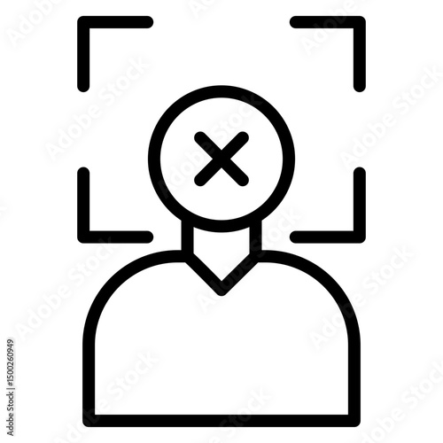 AI-Generated Deepfake Detection Vector Line Icon Design