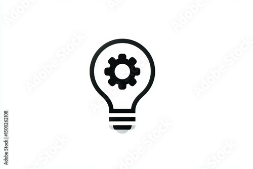 Lightbulb icon with gear symbolizing innovation and technology settings