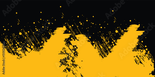 black and yellow abstract dirty grunge background