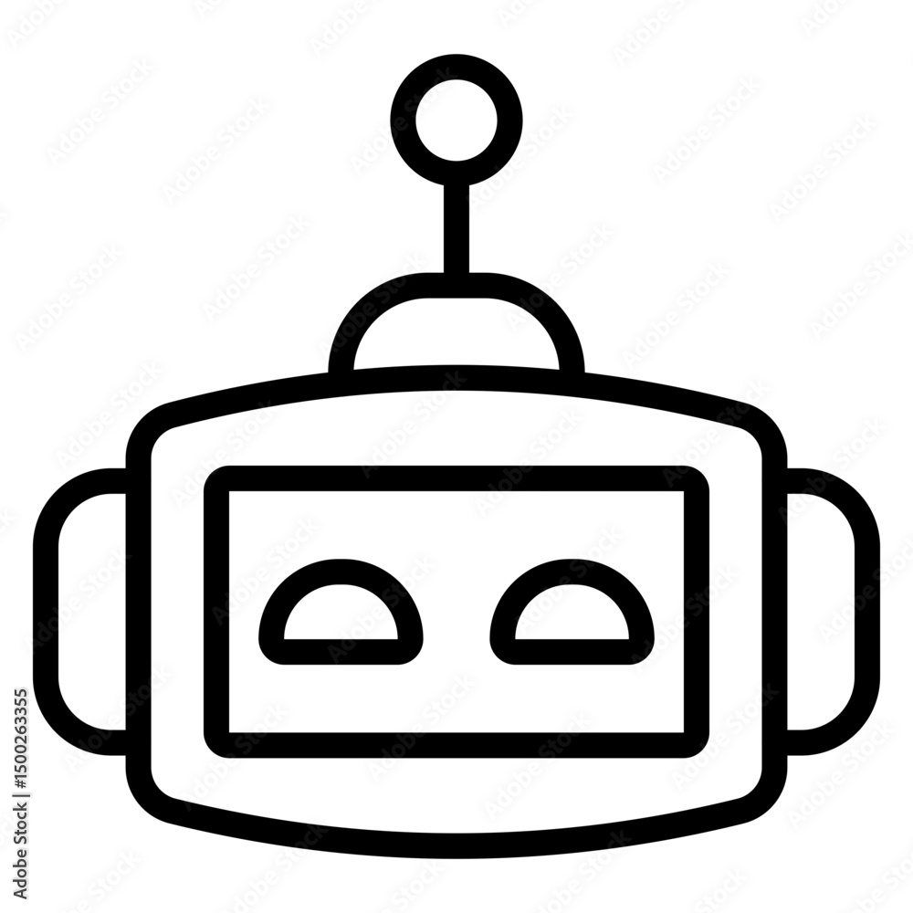 Obraz premium AI-Powered Robots Vector Line Icon Design