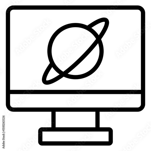 Space Technology Vector Line Icon Design