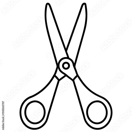 Sharp metal cutting tool illustration with open blades isolated on white
