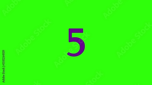 Simple 10 to 0 seconds Countdown 2D animation ten to zero running numbers. Minimal countdown timer green screen chroma key High quality 4K video.