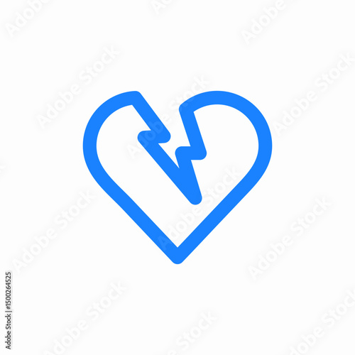 broken love icon sign vector