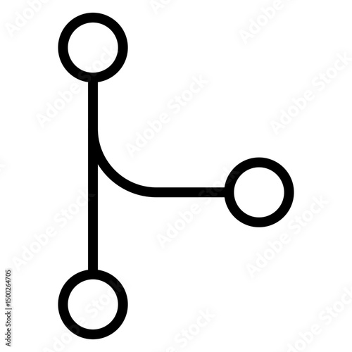 Git Merge Vector Line Icon Design