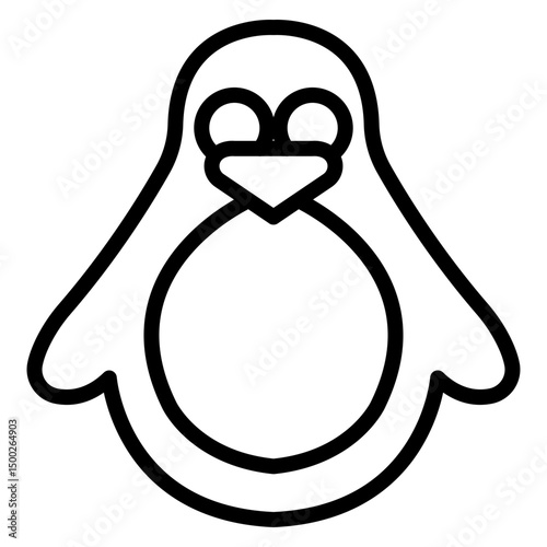 Linux OS Vector Line Icon Design
