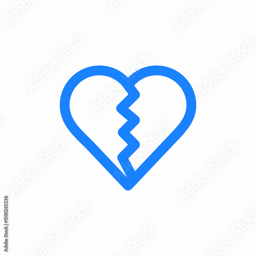 cracked heart icon sign vector