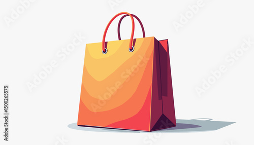 Colorful shopping bag design with gradient effect, symbolizing retail and consumerism