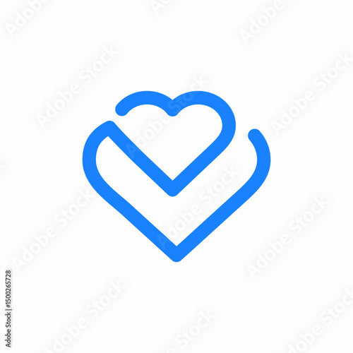 entwined hearts icon sign vector