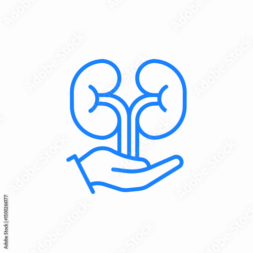 hand kidneys icon sign vector