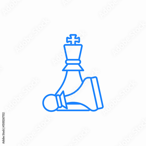 king rook down icon sign vector