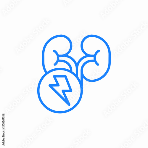 lightning kidneys icon sign vector