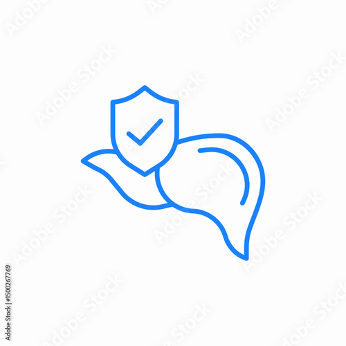 liver shield icon sign vector