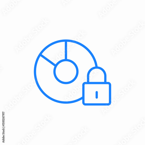 locked chart icon sign vector