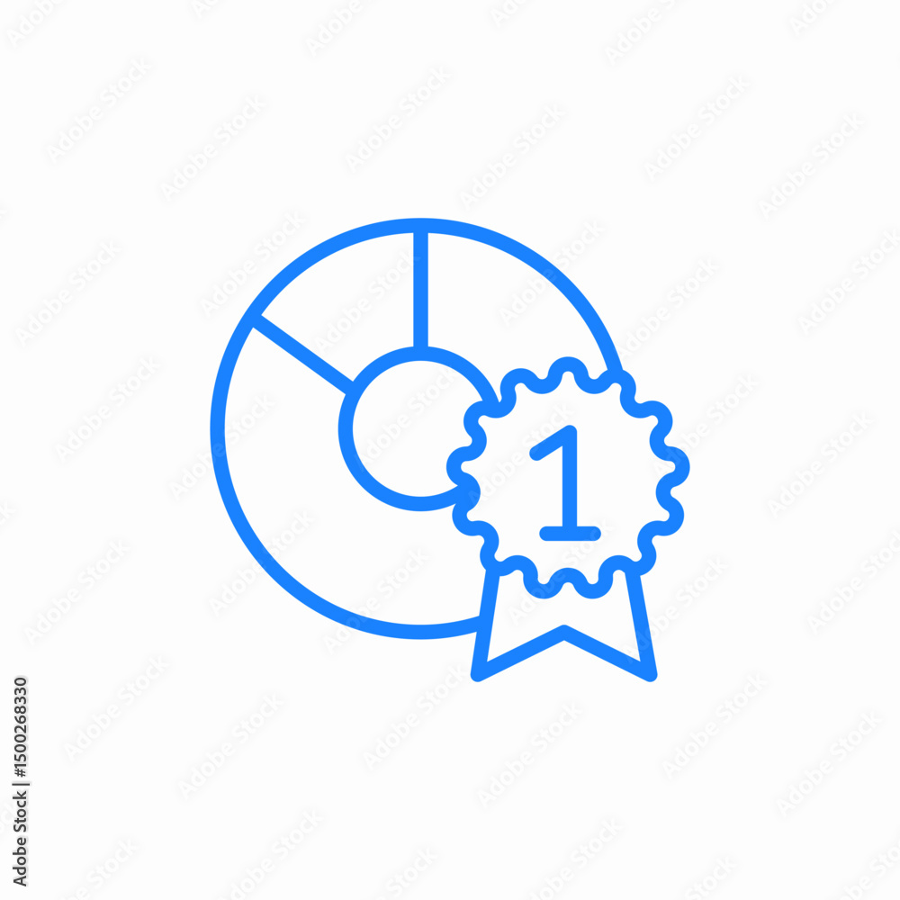 Obraz premium number one icon sign vector