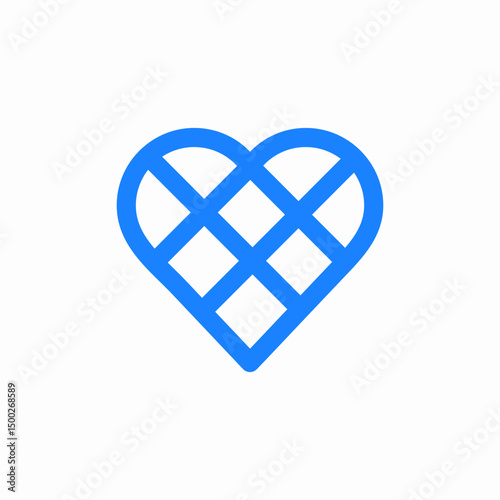 patterned heart icon sign vector