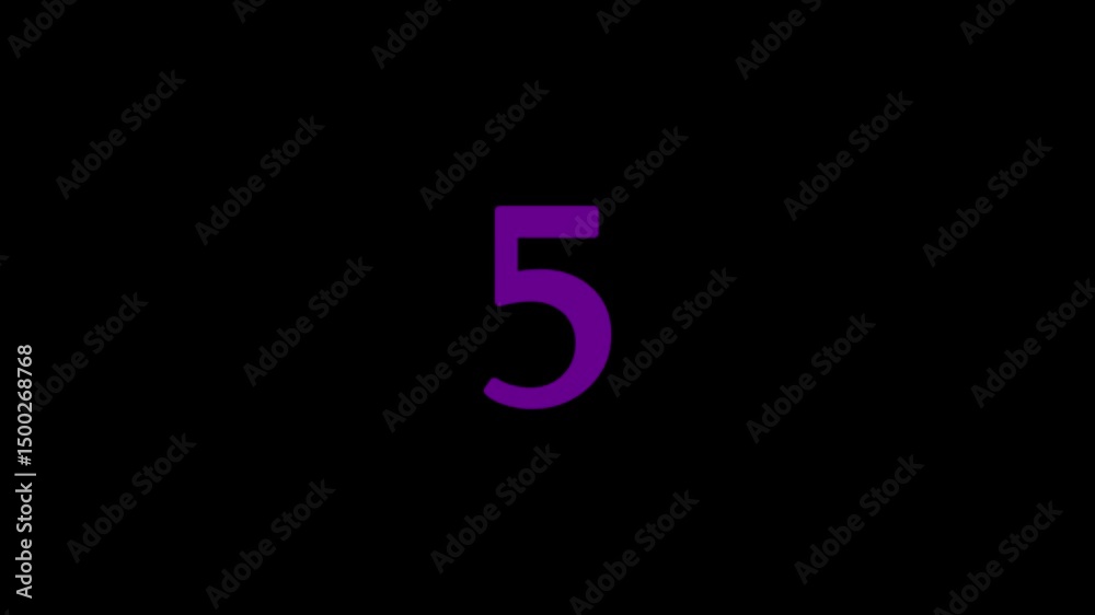 Simple 10 to 0 seconds Countdown 2D animation ten to zero running numbers. Minimal countdown timer with transparent background chroma key High quality 4K video.