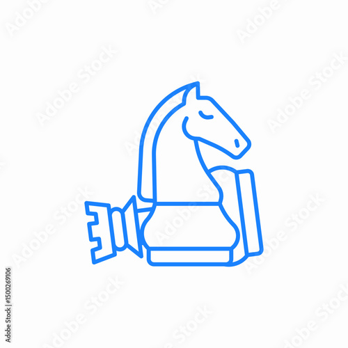 rearing knight icon sign vector