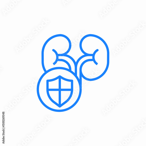 shielded kidneys icon sign vector