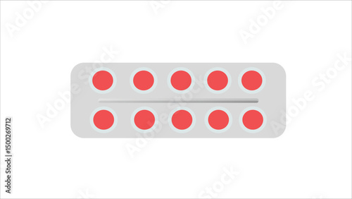 medicine pill strip on white background