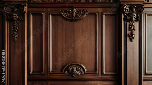Classic cabinet wall of brown woo  22FEA