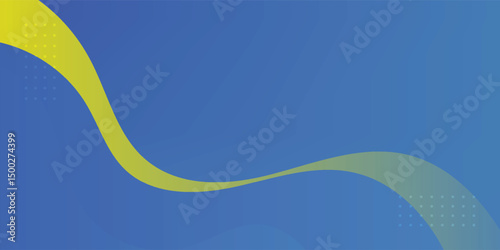 Modern minimalist blue and yellow background with halftone ornament.