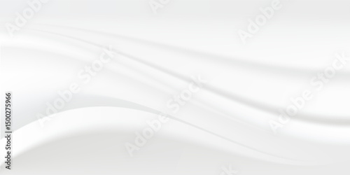 White gray satin texture that is white silver fabric silk panorama background with beautiful soft blur pattern natural.