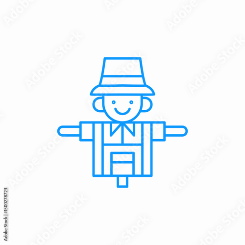 happy scarecrow hat icon sign vector