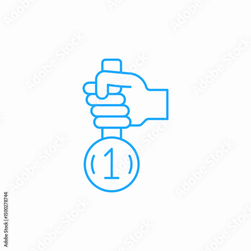 hand weight lifting icon sign vector