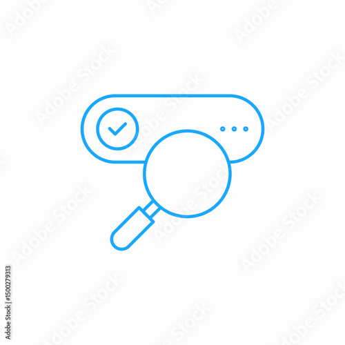 magnifying glass checkmark icon sign vector