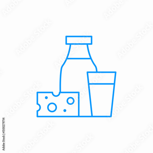 milk cheese glass icon sign vector
