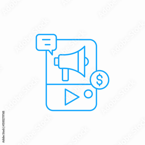 mobile megaphone dollar icon sign vector