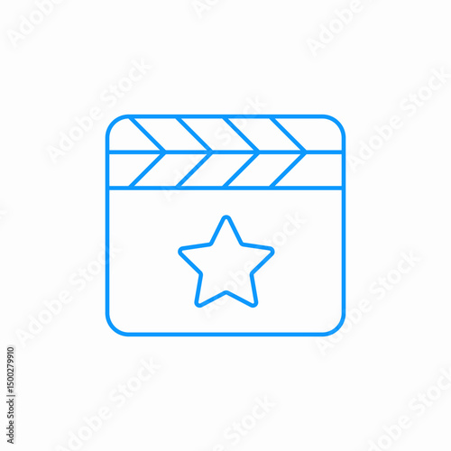 movie clapper star icon sign vector