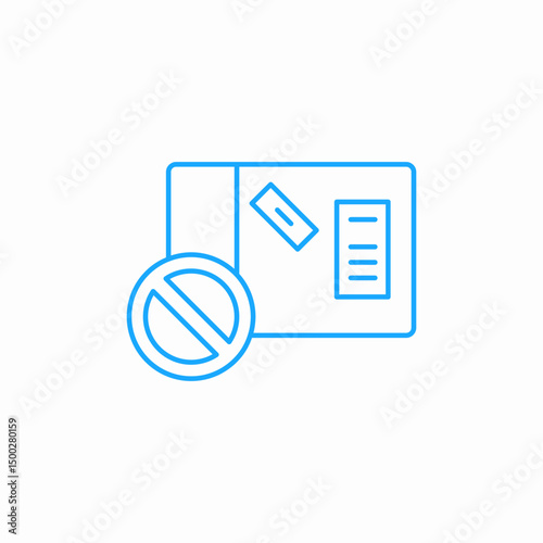 package delivery blocked icon sign vector
