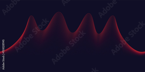 Vector red line background curve element with white space for text and message design, overlapping layers, vector