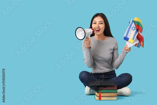 Female Asian student with f...