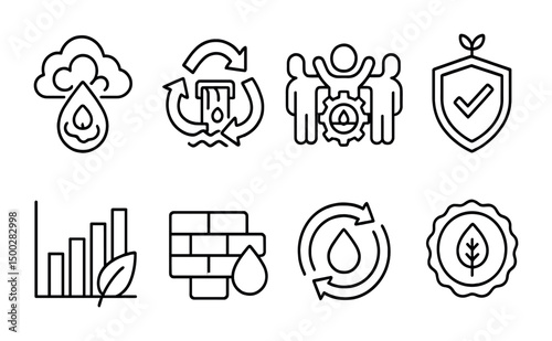 Eco-friendly linear icons set – outline, sustainable and green design symbols