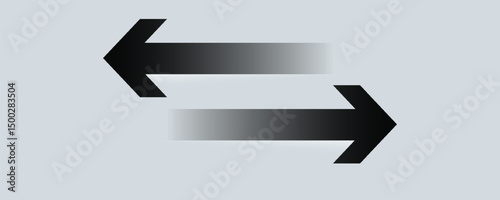 Black arrow pointing right. Vector illustration